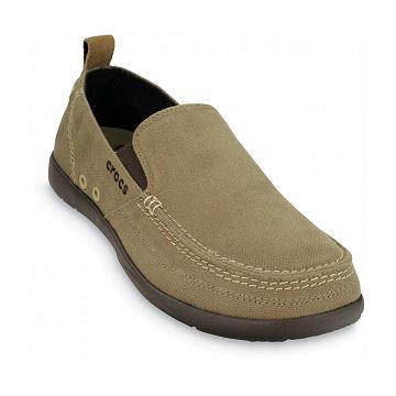 Crocs Walu Slip-On Men's Loafers Olive | Australia 1200RVDW